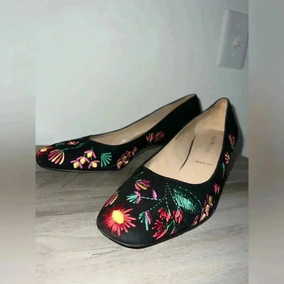 Ron White Doreen Floral Women's Block Heels, Black Suede, Size 38.5 EU,Size 8 US - Picture 4 of 11